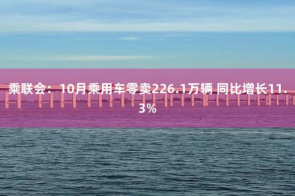 乘联会：10月乘用车零卖226.1万辆 同比增长11.3%